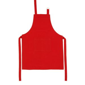 Kinderschürze uni in rot mit Brusttasche von Stuco